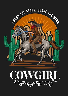 Cowgirl Riding Horse