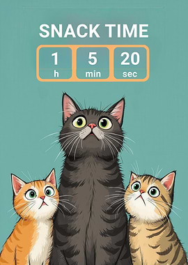 Funny Cats Waiting for Snacks