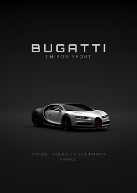 Front Bugatti Chiron Sport - White - Specs