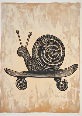 Snail Skateboard Black