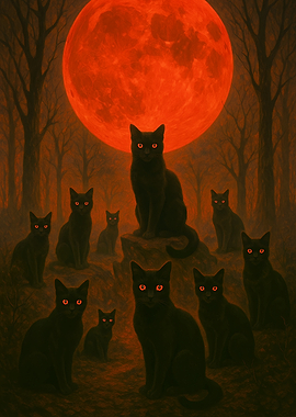 Black Cats and Blood Moon