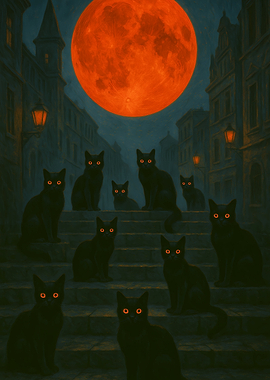 Black Cats Under Blood Moon