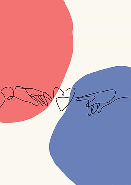 One Line Heart Hands