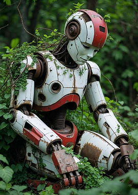 Rusty Robot in Forest