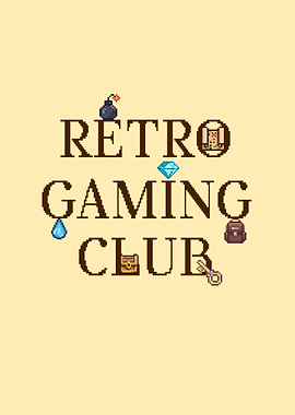 Retro Gaming Club Pixel Game Art Icons Nostalgia