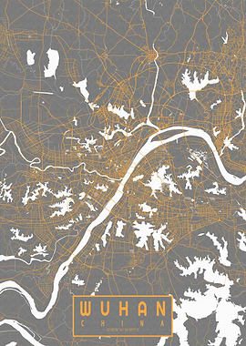Wuhan City Map China Bauhaus