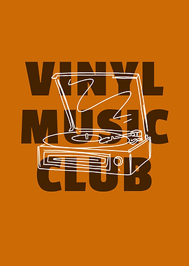 Vinyl Music Club Record Player Disk Record Retro Design