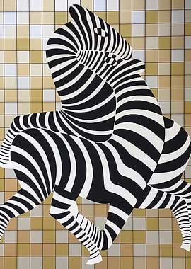Zebra Art Print by Victor Vasarely