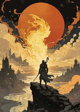 Fantasy Warrior Silhouette