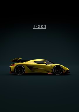 Yellow Koenigsegg Jesko - Green Background