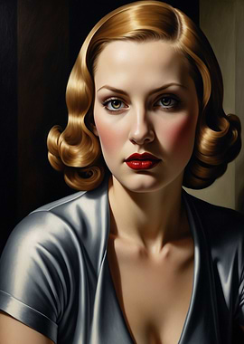 Art Deco 1930s Lempicka Style Glamour Portrait
