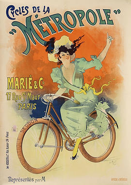 Cycles De La Metropole Vintage Bicycle Poster