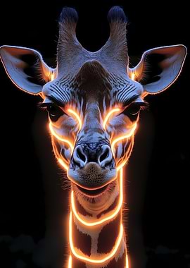 Giraffe Neon Art Animal