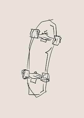 Skateboard Line Art