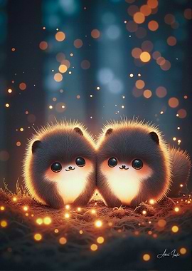 Cute Fluffy creatures in Forest