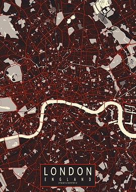 London City Map England Vector