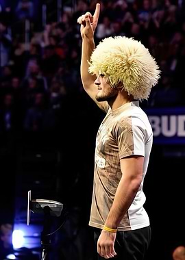 Khabib Nurmagomedov in a Fur Hat