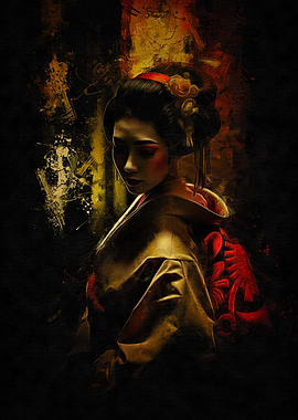 Geisha in Traditional Kimono