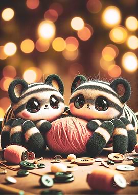 Cute Striped Spiders with Yarn