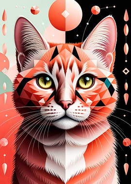 Geometric Cat Portrait