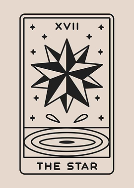 Beige Tarot Card THE STAR