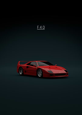 Red Front - Ferrari F40 1992 - green background
