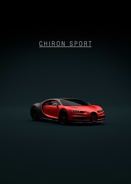Red Front Bugatti Chiron Sport - green background