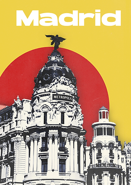 Madrid Retro Travel Poster