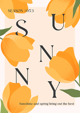 Sunny Floral Illustration with Tulips