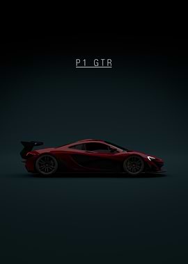 Red McLaren P1 GTR - green Background