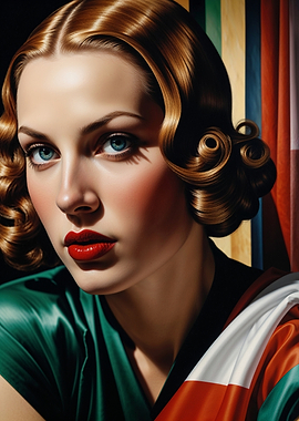 Vintage Art Deco 1930s Style Glamour Portrait