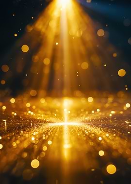 Golden Light Beam Bokeh
