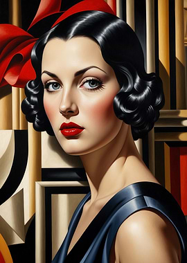 Vintage Art Deco 1930s Style Woman Portrait
