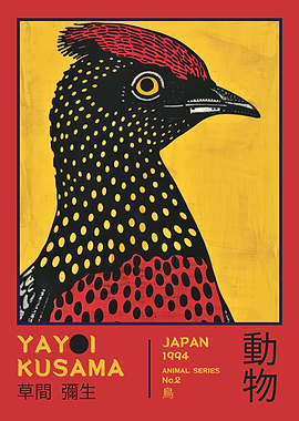 Yayoi Kusama Bird No.2 Exhibition Poster