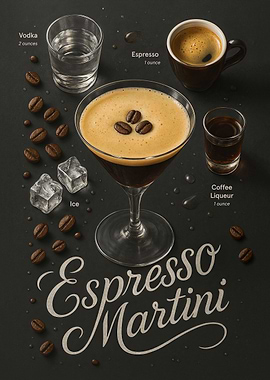 Espresso Martini Poster – Coffee Cocktail Recipe