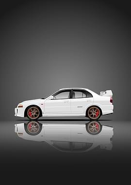 White Mitsubishi Lancer Evolution