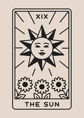 Beige Tarot Card THE SUN