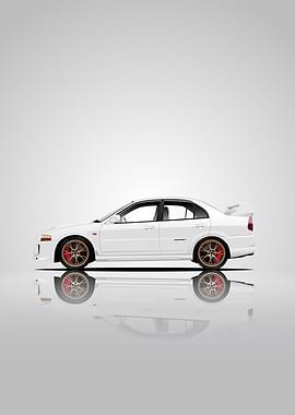 White Mitsubishi Lancer Evolution