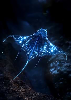 Bioluminescent Manta Ray
