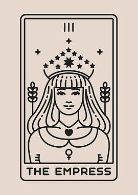 Beige Tarot Card THE EMPRESS