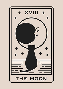 Beige Tarot Card THE MOON