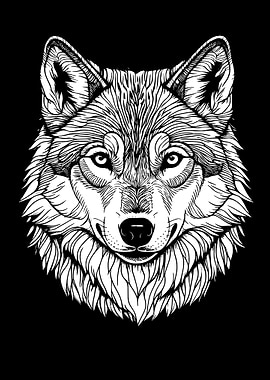 Wolf Head Illustration