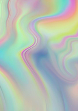 Holographic Trendy abstract multicolored liquid swirls artwork
