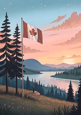 Canadian Sunset Landscape