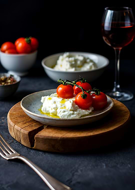 Creamy Cheese with Cherry Tomatoes