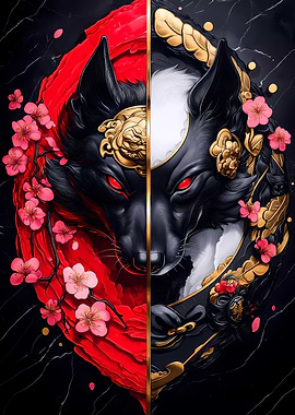 Yin Yang Dachshund Dog Art