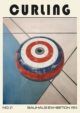Curling Sport Mid Century