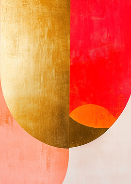 Sunlit Curves – Radiant Minimal Abstraction - Abstract Geometric Art