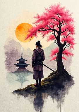 Samurai and Cherry Blossom