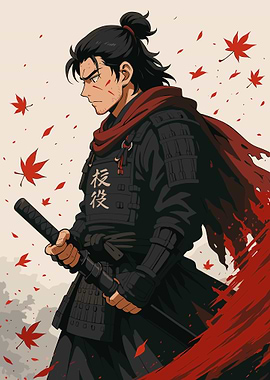 Samurai Warrior Illustration